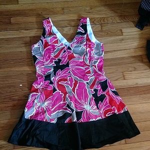 Pink and black dress